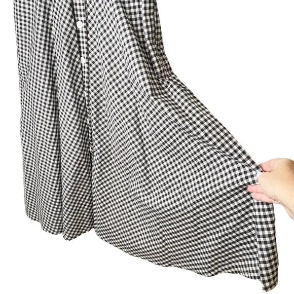 Chetta B Gingham Pin Up Classic MIDI Dress Black White Size 2 - Picture 4 of 10